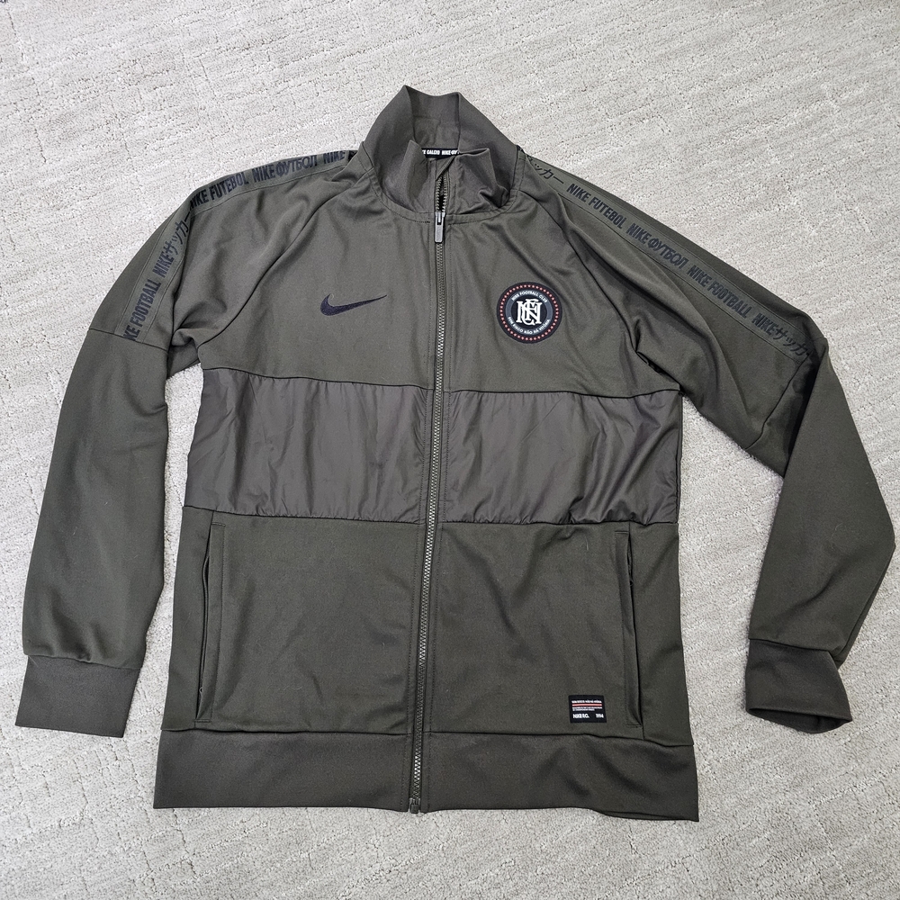 Nike Men's Dark Green Bomber Jacket Sweater Full Zip
